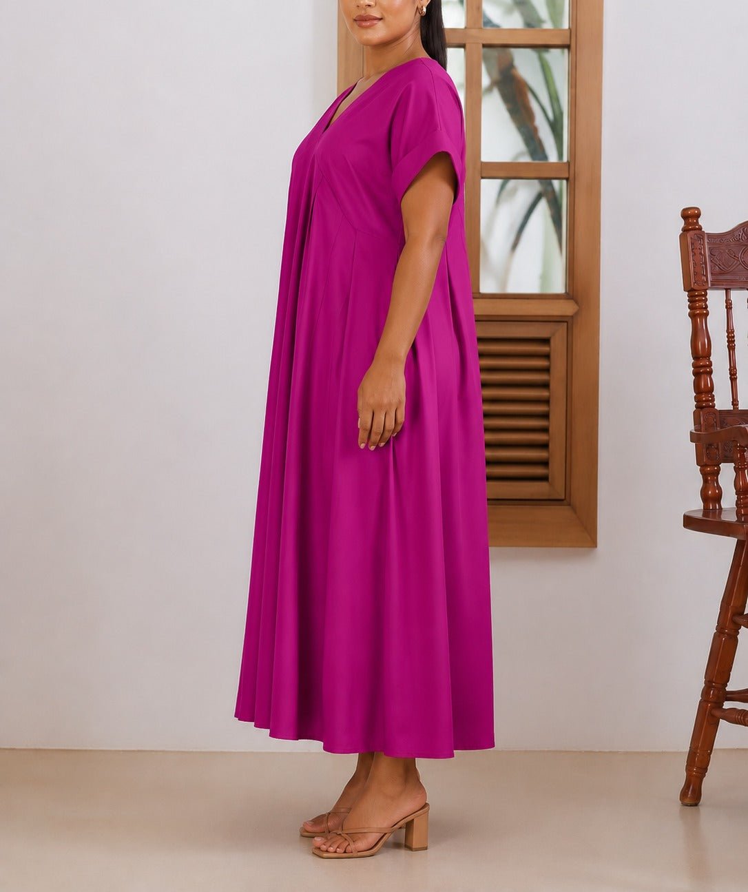 Ladies New feeling Cerise Pleated Dress - StylePhase SA