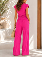 Ladies New Feeling Cerise Textured Two Piece Set - StylePhase SA