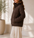 Ladies New Feeling Chocolate Brown Puffer Jacket - StylePhase SA