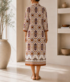 Ladies New Feeling Collar Button Brown Dress - StylePhase SA