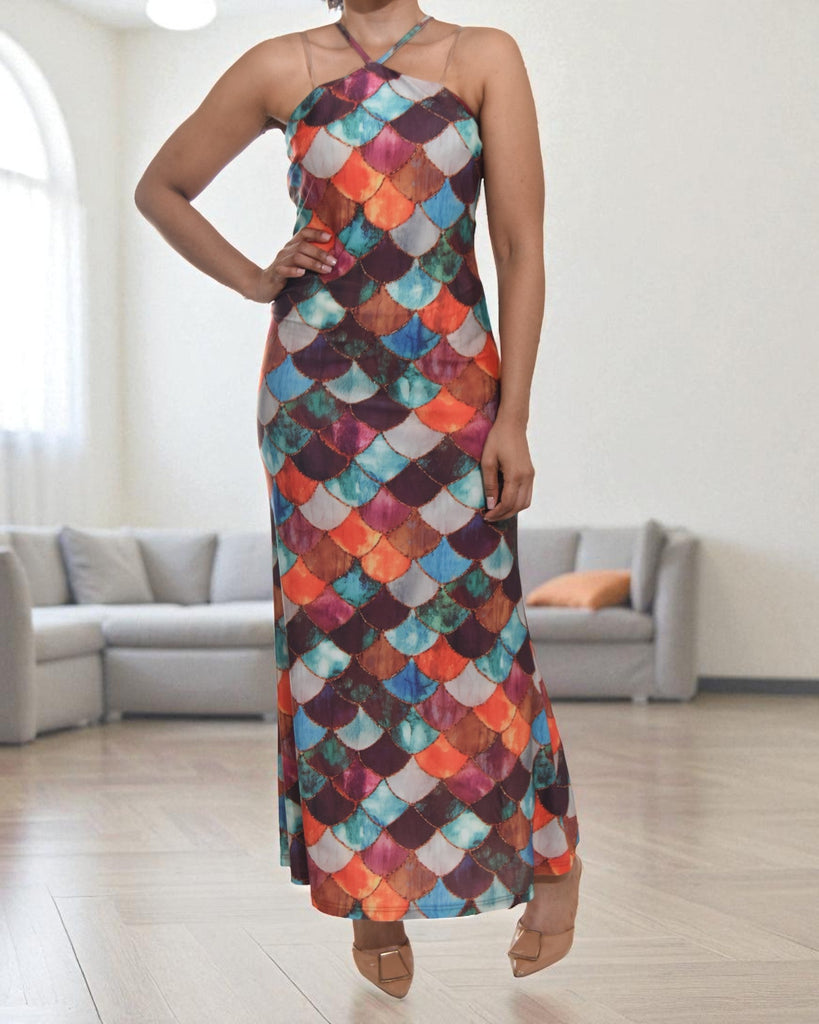 Ladies New Feeling Colour Block Tie Back Dress - StylePhase SA
