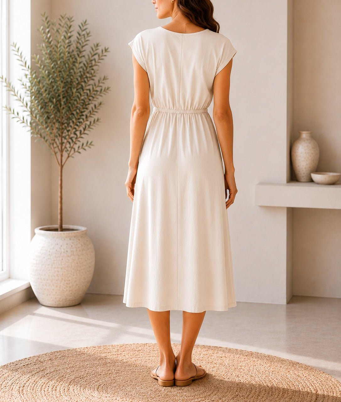 Ladies New Feeling Cream Tunic Dress - StylePhase SA