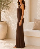 Ladies New Feeling Dark Brown Strappy Bodycon Dress - StylePhase SA