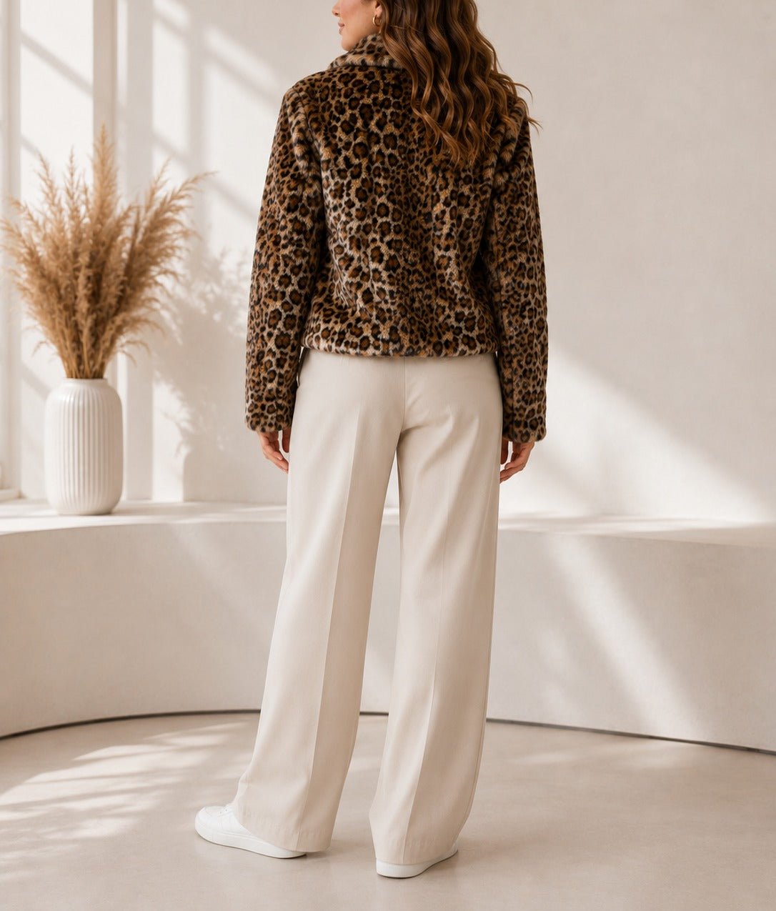 Ladies New Feeling Faux Fur Leopard Print Jacket - StylePhase SA