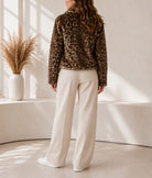 Ladies New Feeling Faux Fur Leopard Print Jacket - StylePhase SA