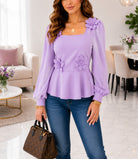 Ladies New Feeling Flower Top - Lilac - StylePhase SA