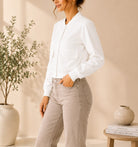 Ladies New Feeling Front Pocket Crop Jacket-White - StylePhase SA