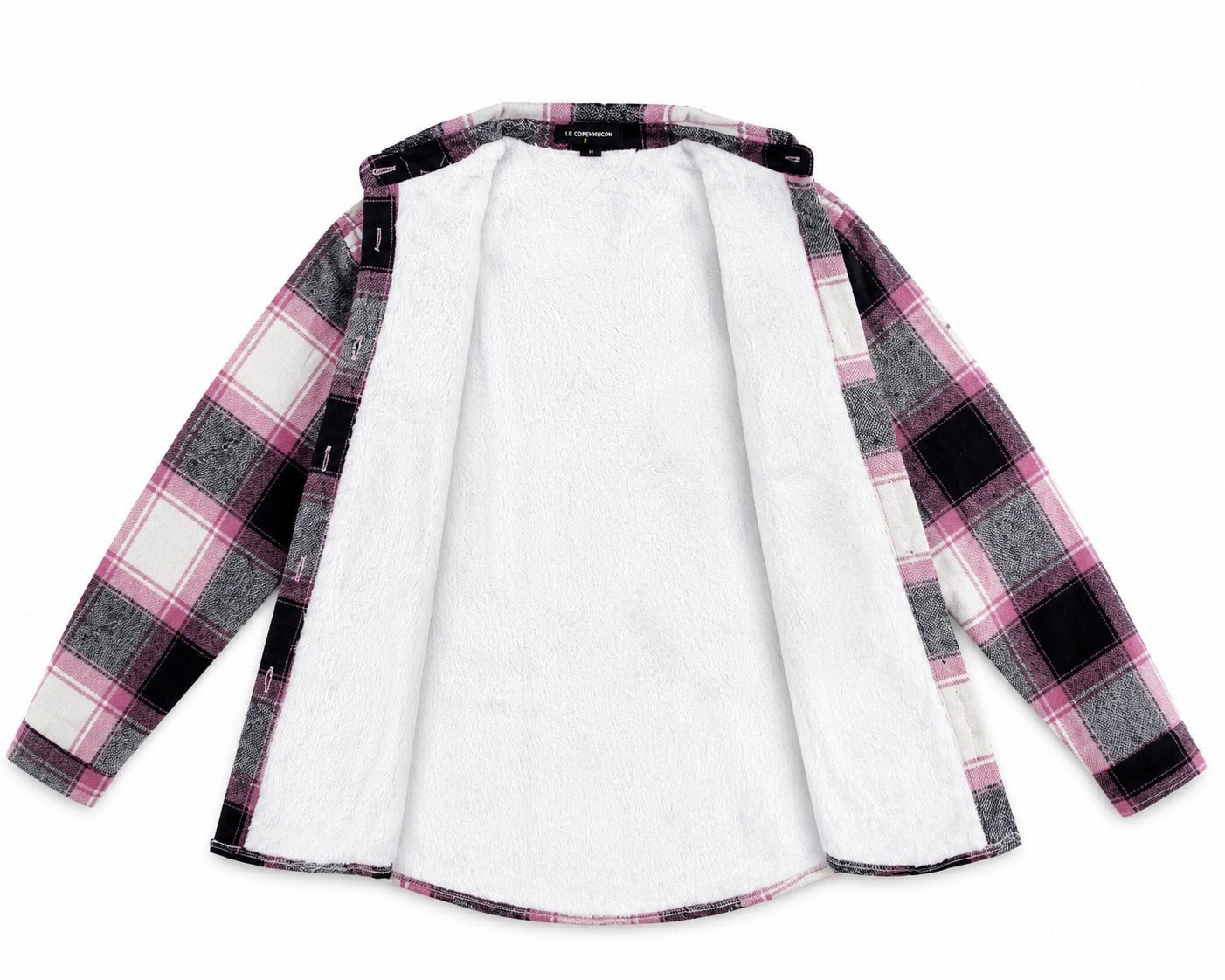 Ladies New Feeling Fur Lined Shacket- Pink And White - StylePhase SA