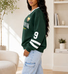 Ladies New Feeling Green Long Sleeve V-Neck Sweatshirt - StylePhase SA