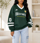 Ladies New Feeling Green Long Sleeve V-Neck Sweatshirt - StylePhase SA