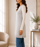 Ladies New Feeling Jersey Sleeveless Cardigan- Grey - StylePhase SA