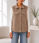 Ladies New Feeling Light Brown Fur Lined Bodywarmer - StylePhase SA