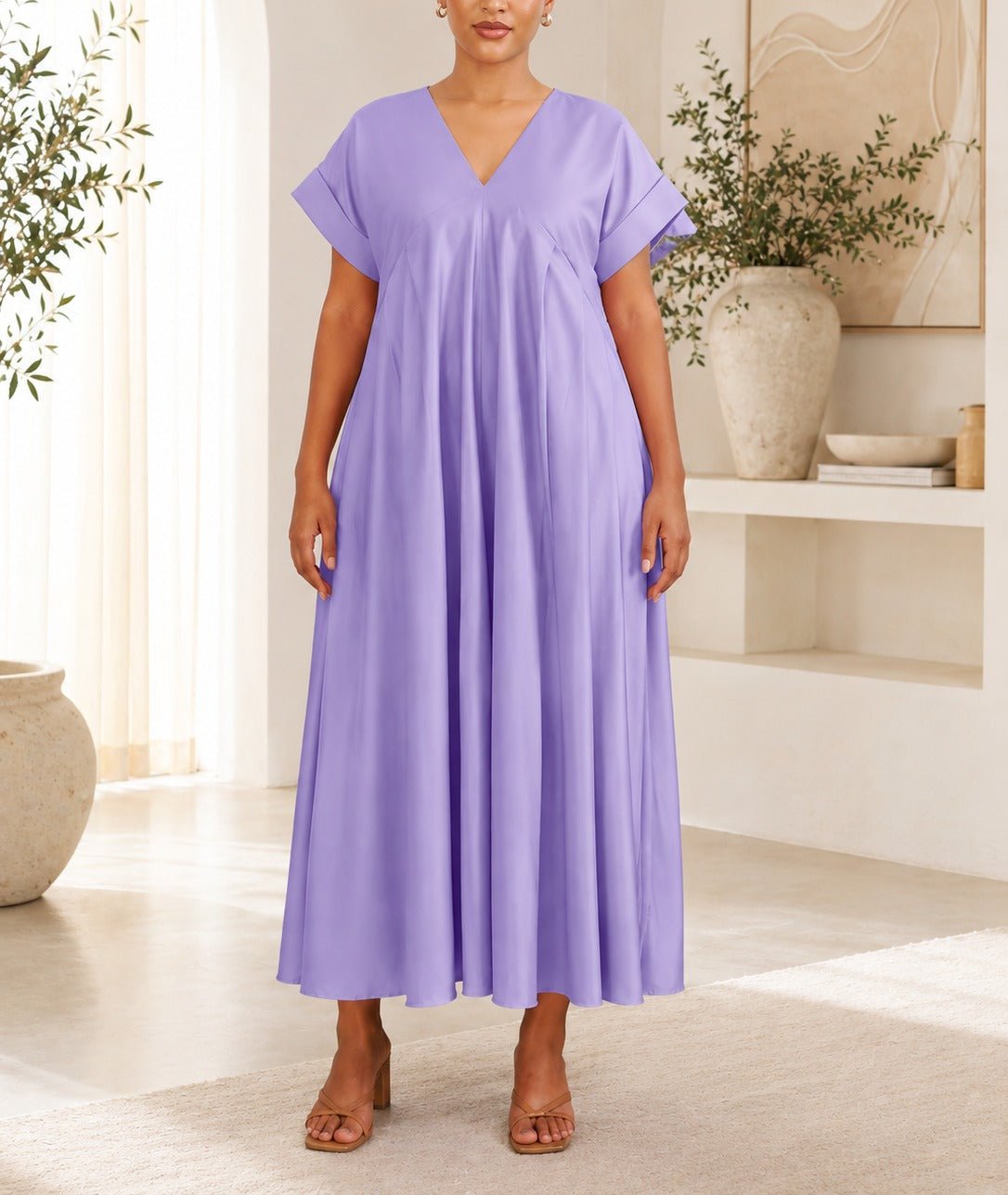 Ladies New Feeling Lilac Pleated Dress - StylePhase SA