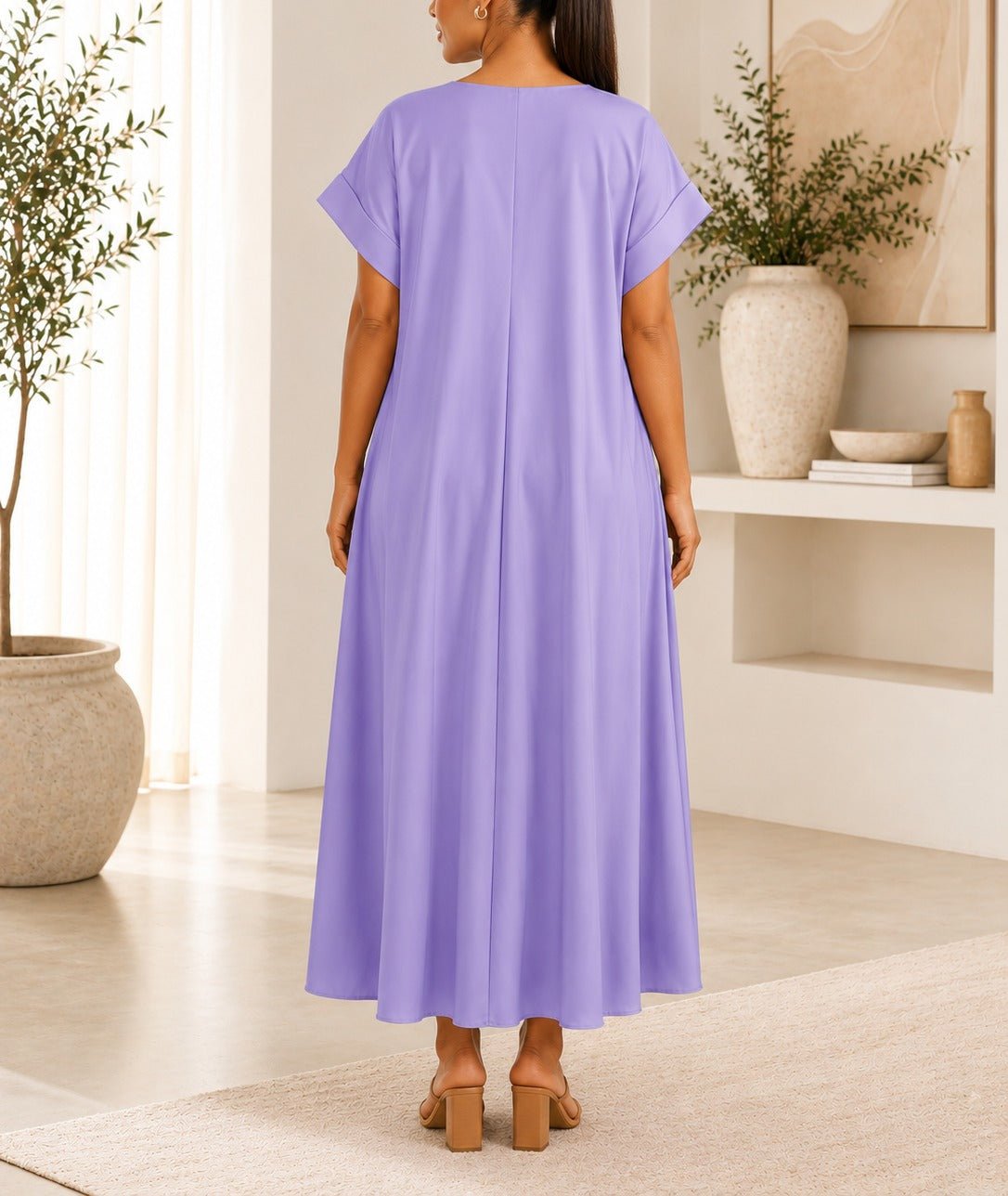 Ladies New Feeling Lilac Pleated Dress - StylePhase SA