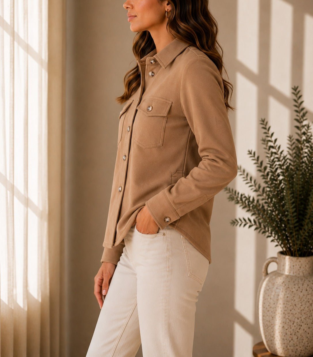 Ladies New Feeling Melton Beige Shirt - StylePhase SA