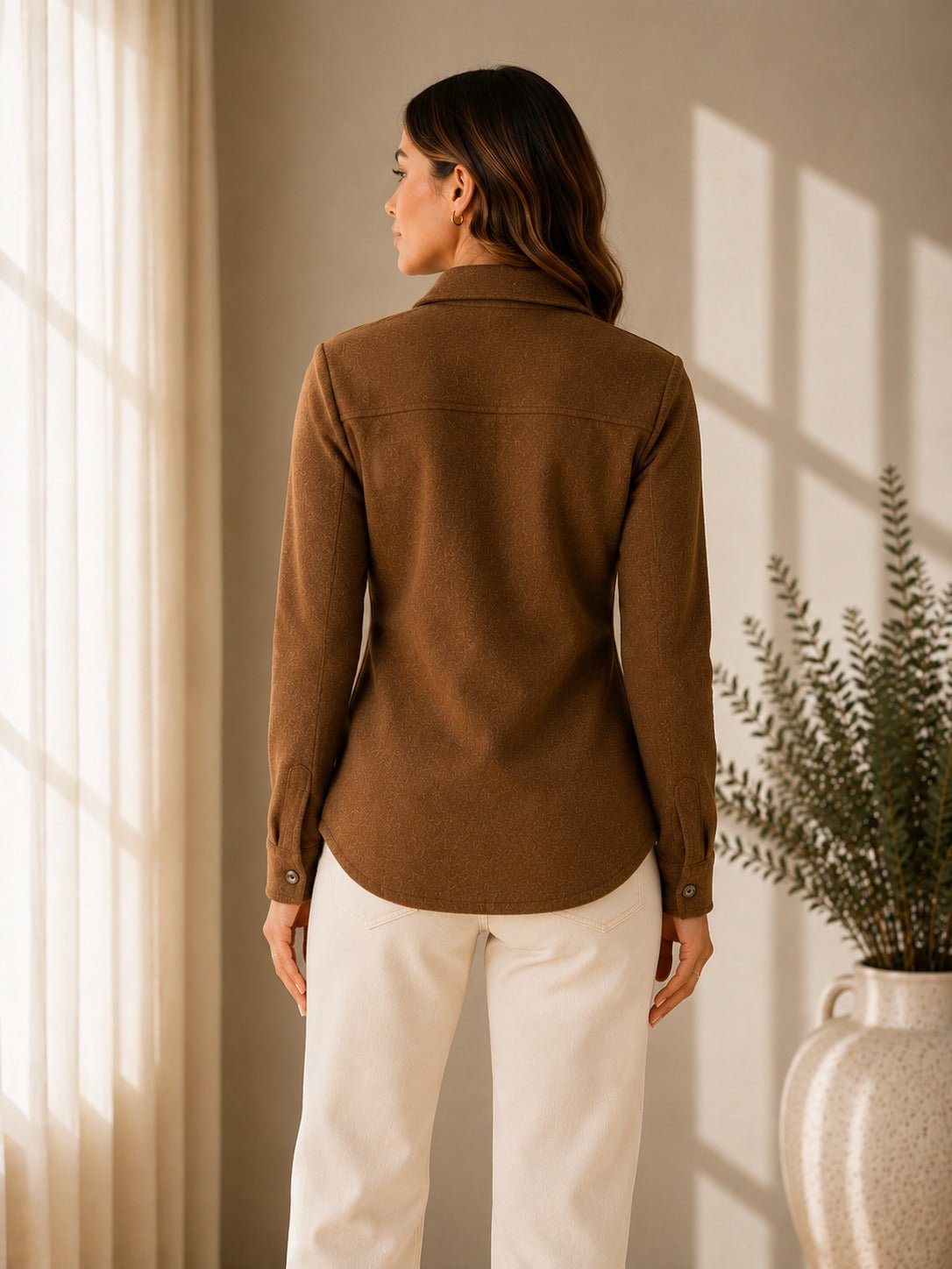 Ladies New Feeling Melton Brown Shirt - StylePhase SA