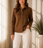 Ladies New Feeling Melton Brown Shirt - StylePhase SA