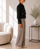 Ladies New Feeling Melton Crop Jacket- Black - StylePhase SA