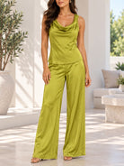 Ladies New Feeling Olive Belted Pants Set - StylePhase SA