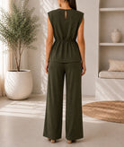Ladies New Feeling Olive Buckle Detail Sleeveless Two-Piece Set - StylePhase SA