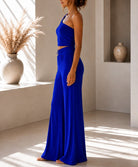 Ladies New Feeling One Shoulder Buckle Detail Two Piece-Royal - StylePhase SA