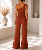 Ladies New Feeling One Shoulder Buckle Detail Two Piece-Rust - StylePhase SA