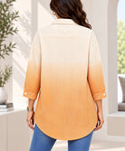 Ladies New Feeling Orange Striped Rhinestone Shirt - StylePhase SA