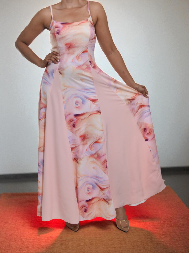 Ladies New Feeling Peach Floral Dress - StylePhase SA