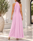 Ladies New Feeling Pink High Neckline Draped Maxi Dress - StylePhase SA