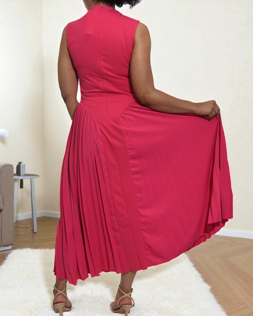 Ladies New Feeling Pink Pleated Pocket Dress - StylePhase SA