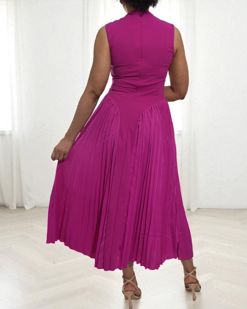 Ladies New Feeling Purple Pleated Pocket Dress - StylePhase SA