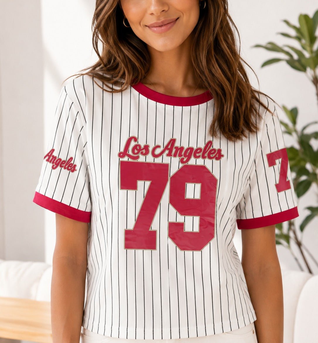 Ladies New Feeling Red Baseball Sweater - StylePhase SA