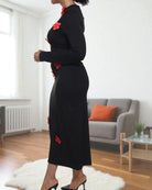 Ladies New Feeling Red Flower Open Chest Bodycon - StylePhase SA