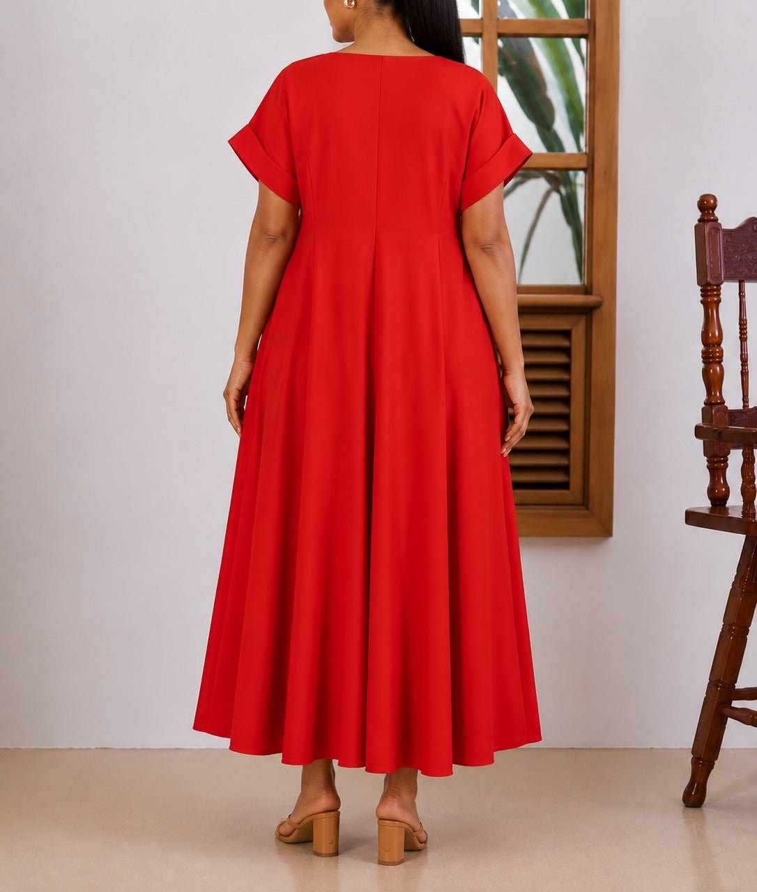 Ladies New feeling Red Pleated Dress - StylePhase SA