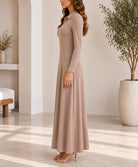 Ladies New Feeling Rib Zip Front Dress- Beige - StylePhase SA