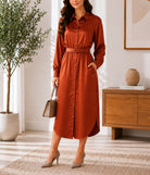 Ladies New Feeling Rust Shirtdress - StylePhase SA