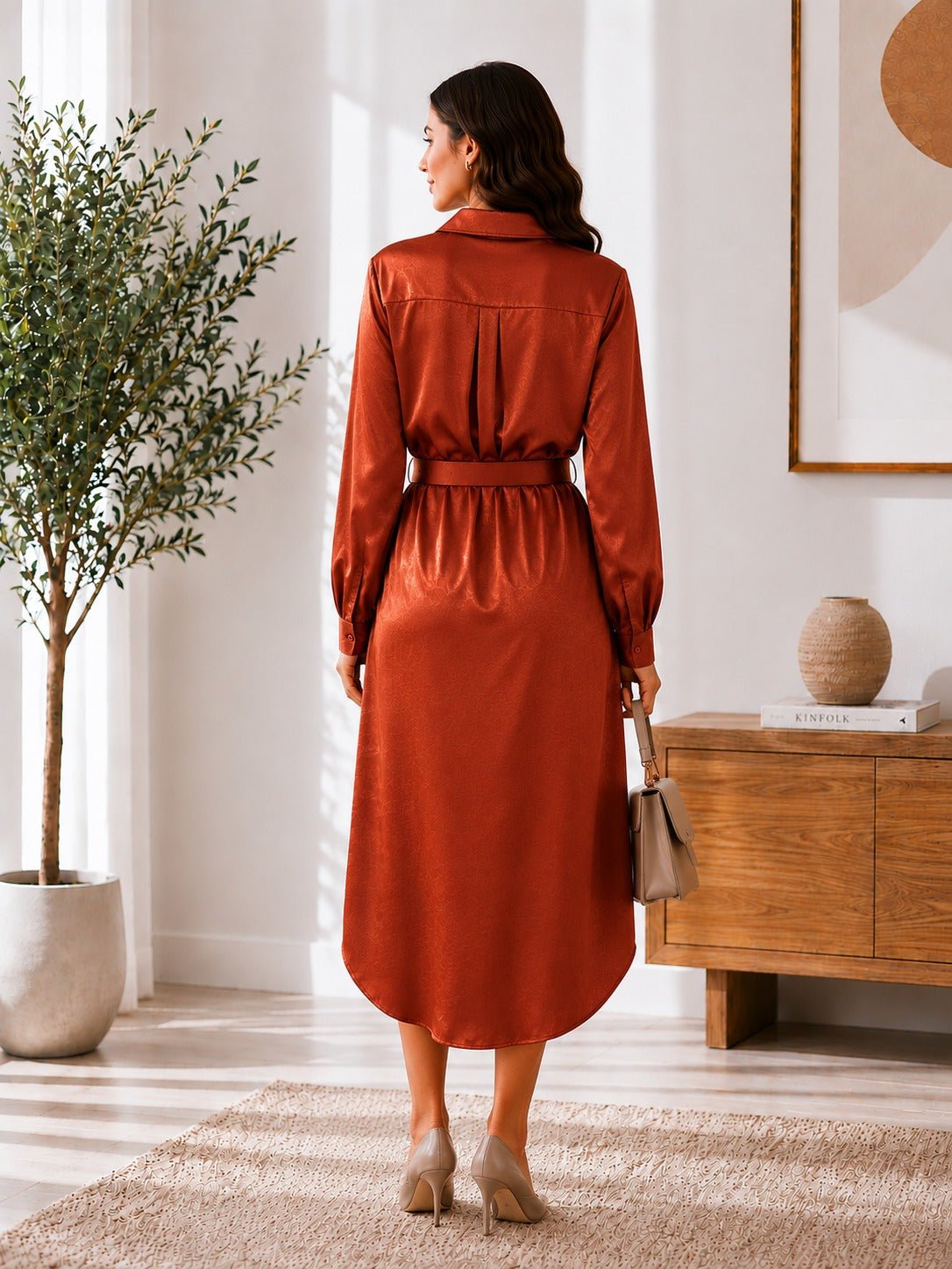 Ladies New Feeling Rust Shirtdress - StylePhase SA