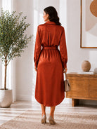 Ladies New Feeling Rust Shirtdress - StylePhase SA