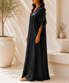 Ladies New Feeling Satin Black Kaftan - StylePhase SA