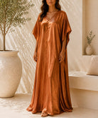 Ladies New Feeling Satin Brown Kaftan - StylePhase SA