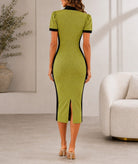 Ladies New Feeling Side Stripe Collar Dress-Green - StylePhase SA