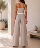 Ladies New Feeling Stone Pinstriped Two Piece Set - StylePhase SA