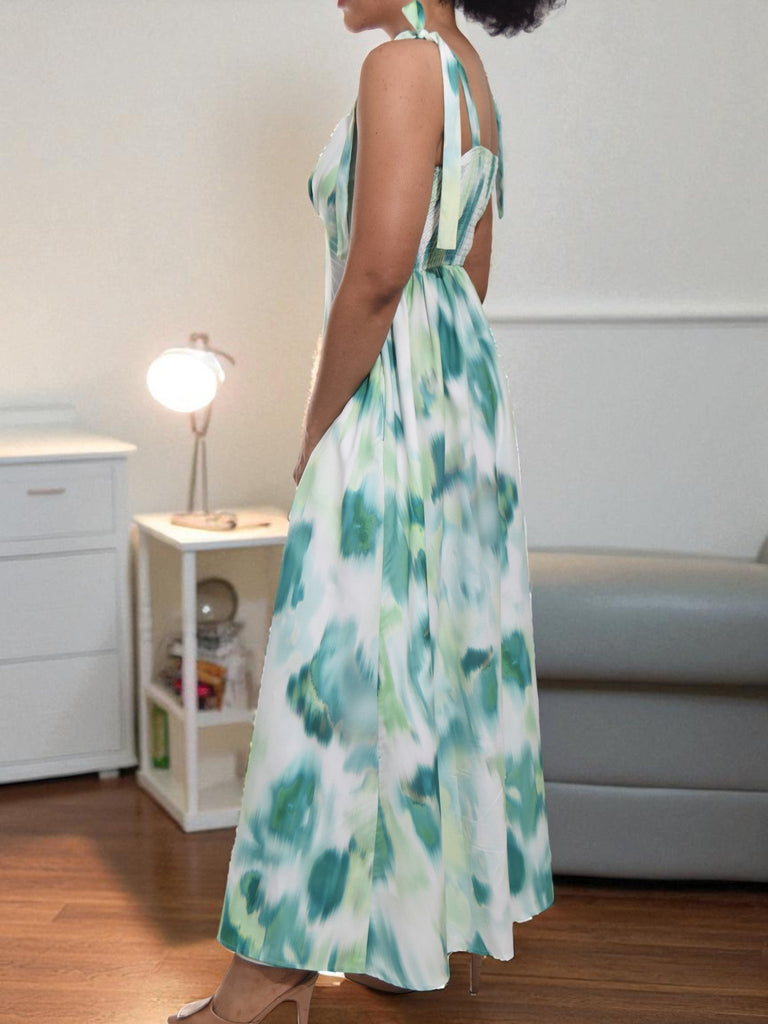 Ladies New Feeling Tie Shoulder Green Pocket Dress - StylePhase SA