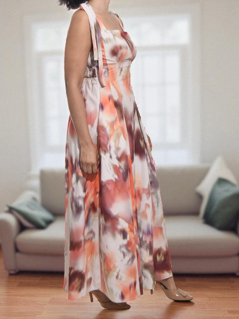 Ladies New Feeling Tie Shoulder Rust Pocket Dress - StylePhase SA