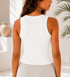 Ladies New Feeling White Button Front Jersey Top - StylePhase SA