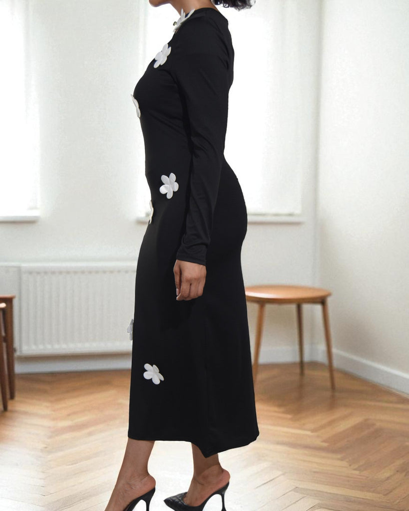 Ladies New Feeling White Flower Open Chest Bodycon - StylePhase SA