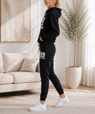 Ladies New York Printed Fleece Tracksuit Set - Black - StylePhase SA