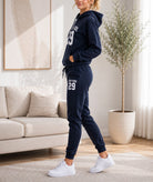 Ladies New York Printed Fleece Tracksuit Set - Navy - StylePhase SA