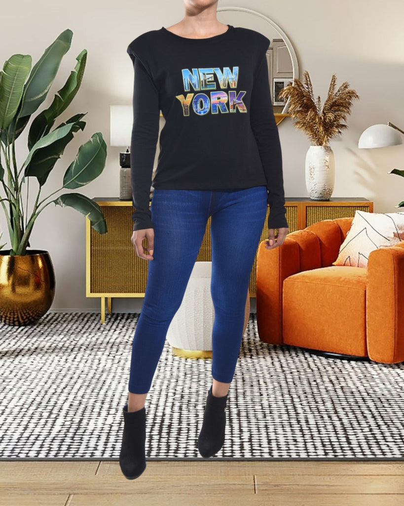 Ladies New York Printed Long Sleeve Top - StylePhase SA