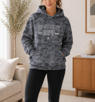 Ladies Now Trend Printed Hoody top - Dark Grey Shaded - StylePhase SA